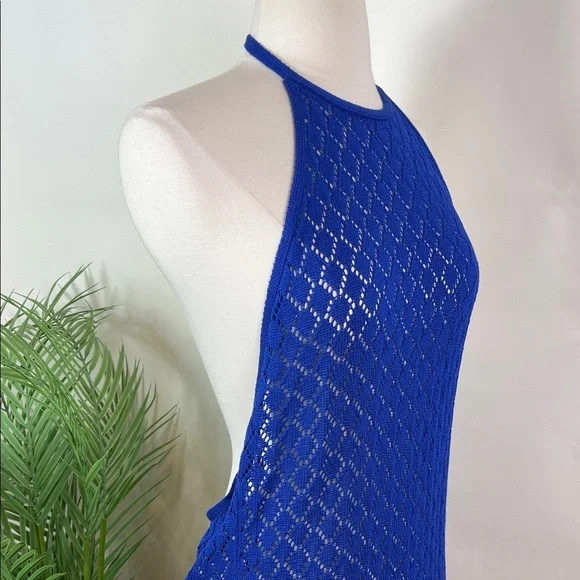 NWT Anthropologie Sunday in Brooklyn Halter Crochet Swim Cover Up Midi Dress L - Picture 6 of 13
